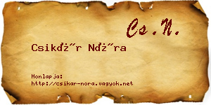 Csikár Nóra névjegykártya