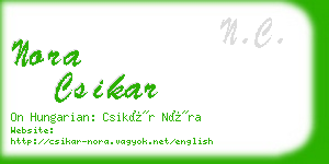 nora csikar business card